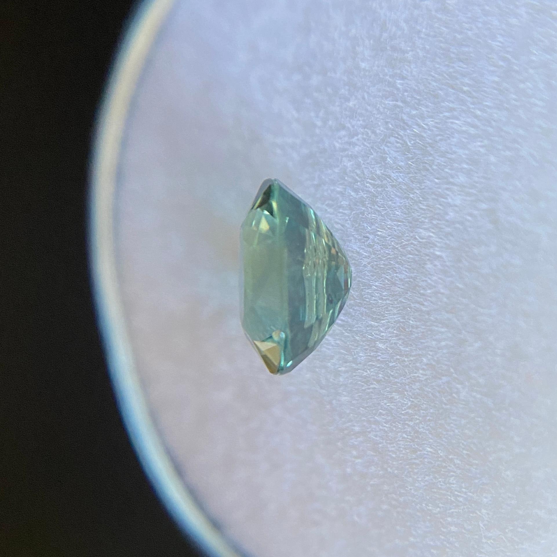 Fine Teal Green Blue GIA Certified 1.35ct Unheated Sapphire Oval Cut Untreated For Sale 1