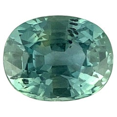 Fine Teal Green Blue GIA Certified 1.35ct Unheated Sapphire Oval Cut Untreated