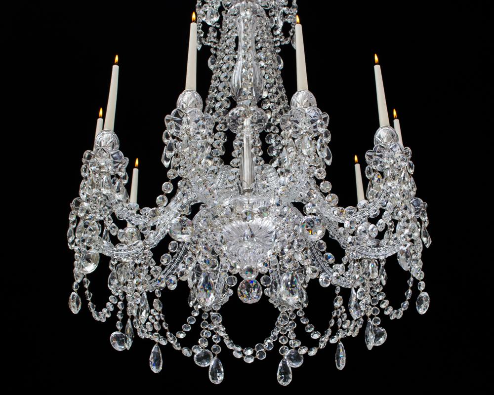 Fine Ten-Light Cut Glass Chandelier by F&C Osler In Excellent Condition For Sale In Steyning, West sussex