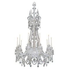 Fine Ten-Light Cut Glass Chandelier by F&C Osler