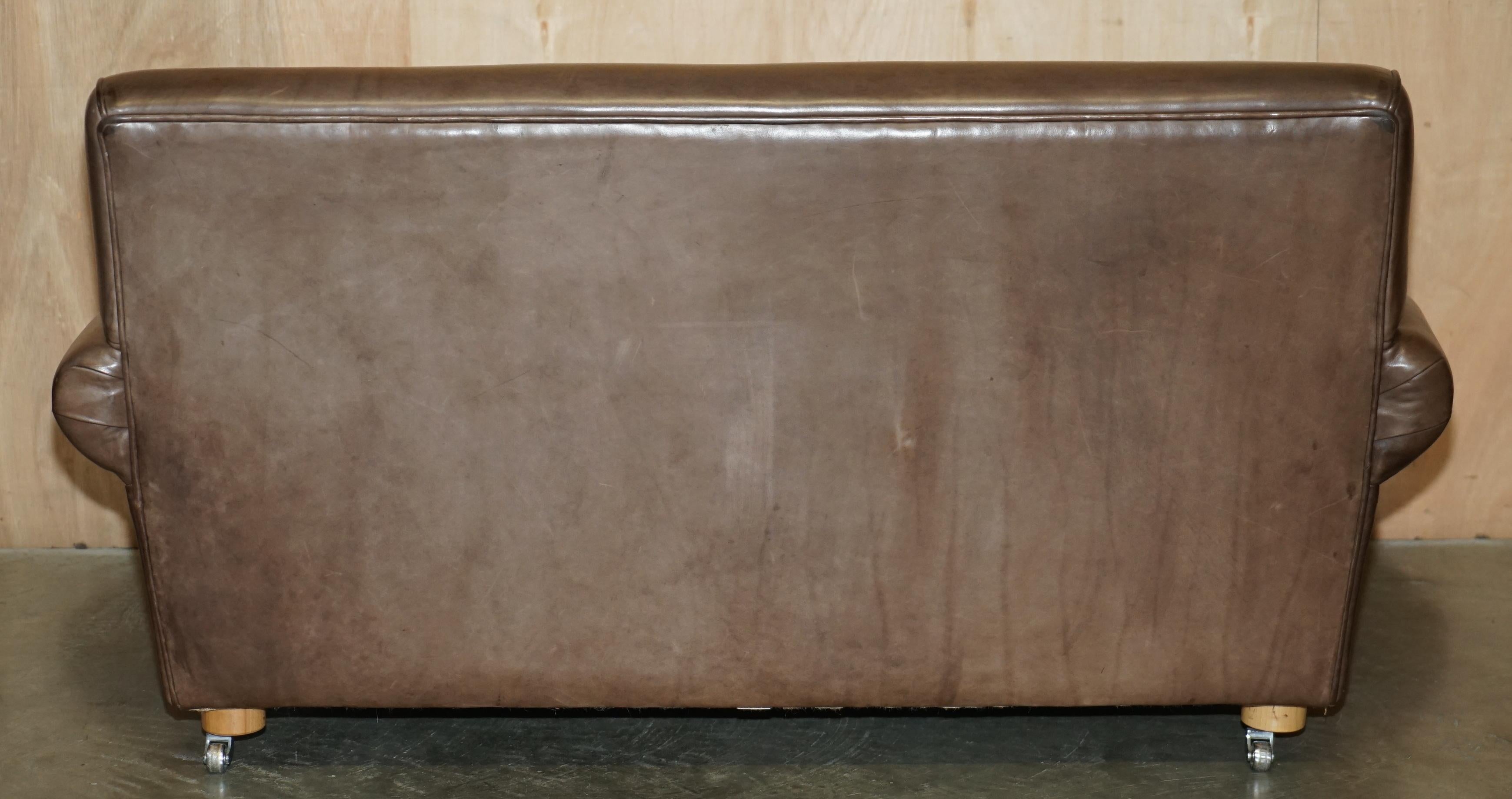 FiNE TERENCE CONRAN CHELSEA LONDON BROWN LEATHER LARGE LOVESEAT ARMCHAIR SOFA im Angebot 4