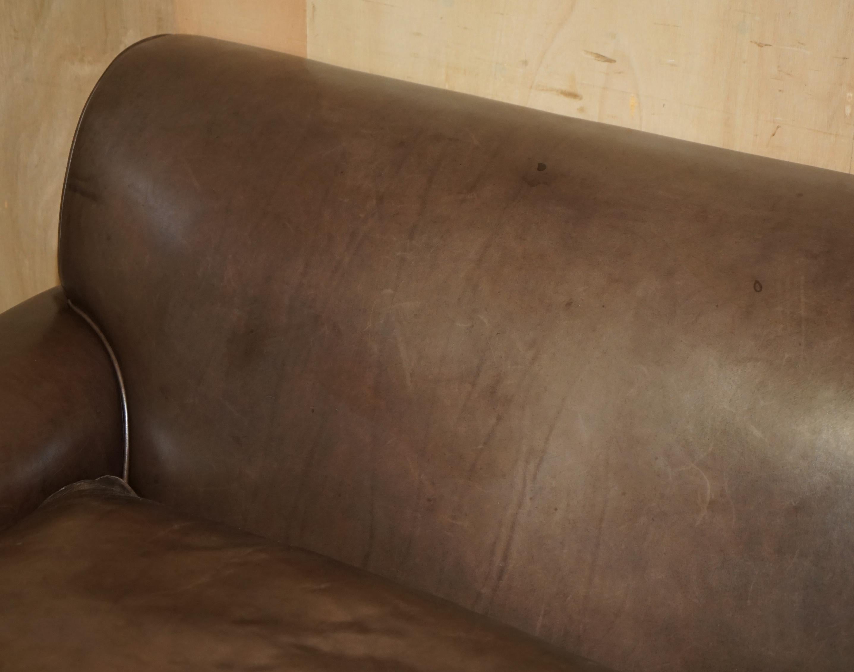 FiNE TERENCE CONRAN CHELSEA LONDON BROWN LEATHER LARGE LOVESEAT ARMCHAIR SOFA (Leder) im Angebot