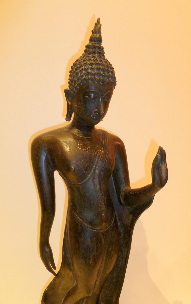 Thai Sanding Bronze Buddha For Sale at 1stDibs