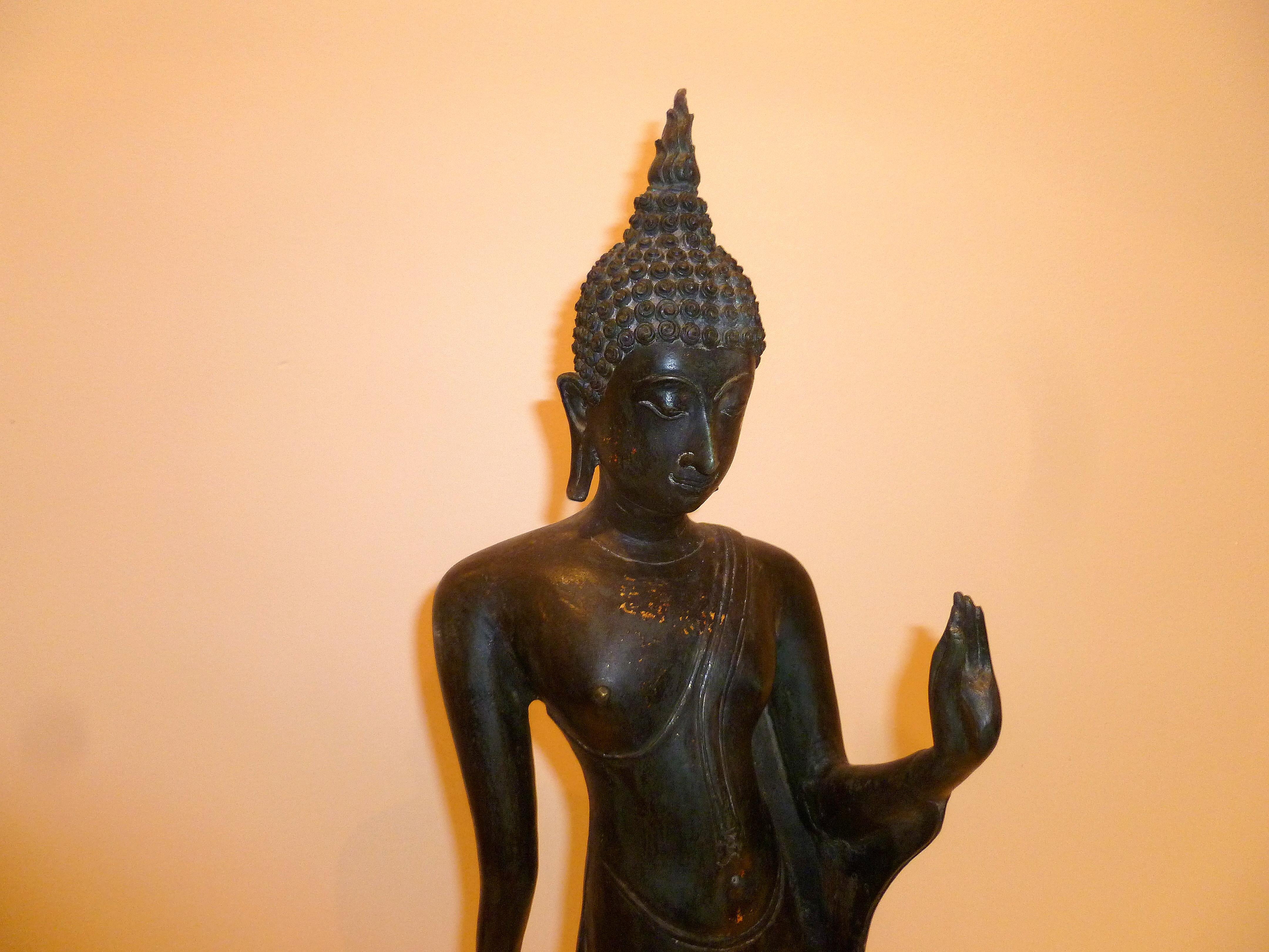 20th Century Thai Sanding Bronze Buddha For Sale
