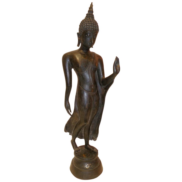 Thai Sanding Bronze Buddha For Sale at 1stDibs