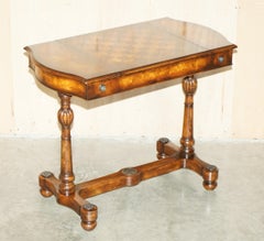 FiNE THEODORE ALEXANDER BURR WALNUT & LEATHER CHESS BACKGAMMON CARDS GAMES TABLE
