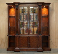 FINE THEODORE ALEXANDER FAUX BOOK LAUREL BURL OPEN LiBRARY BOOKCASE
