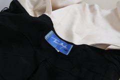 Fine Thierry Mugler Vintage Tailleur in Pure Black Silk and Champagne