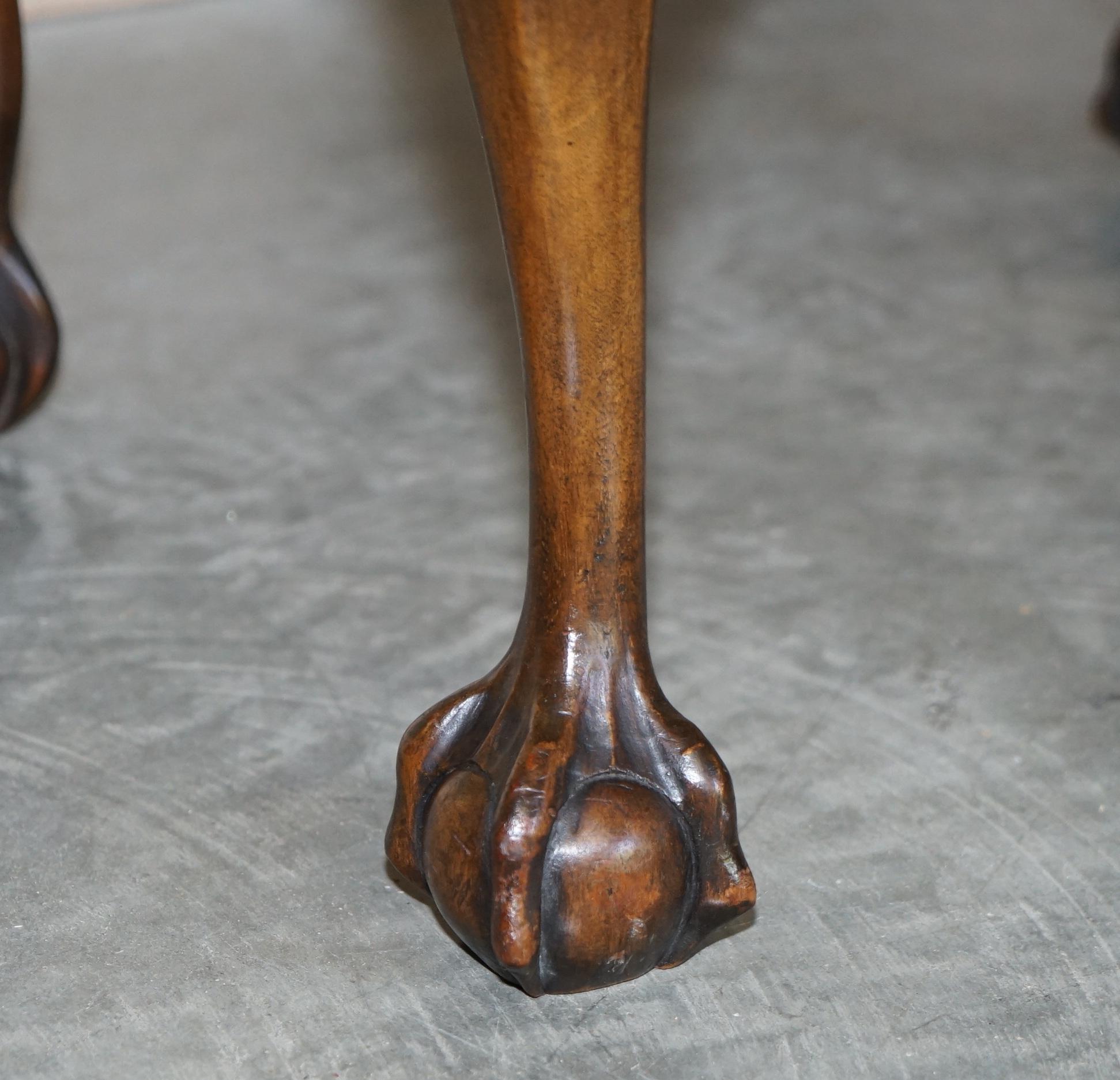 Fine Thomas Clarkson & Son Ltd circa 1940 Hand Carved Claw & Ball Foot Stool For Sale 2