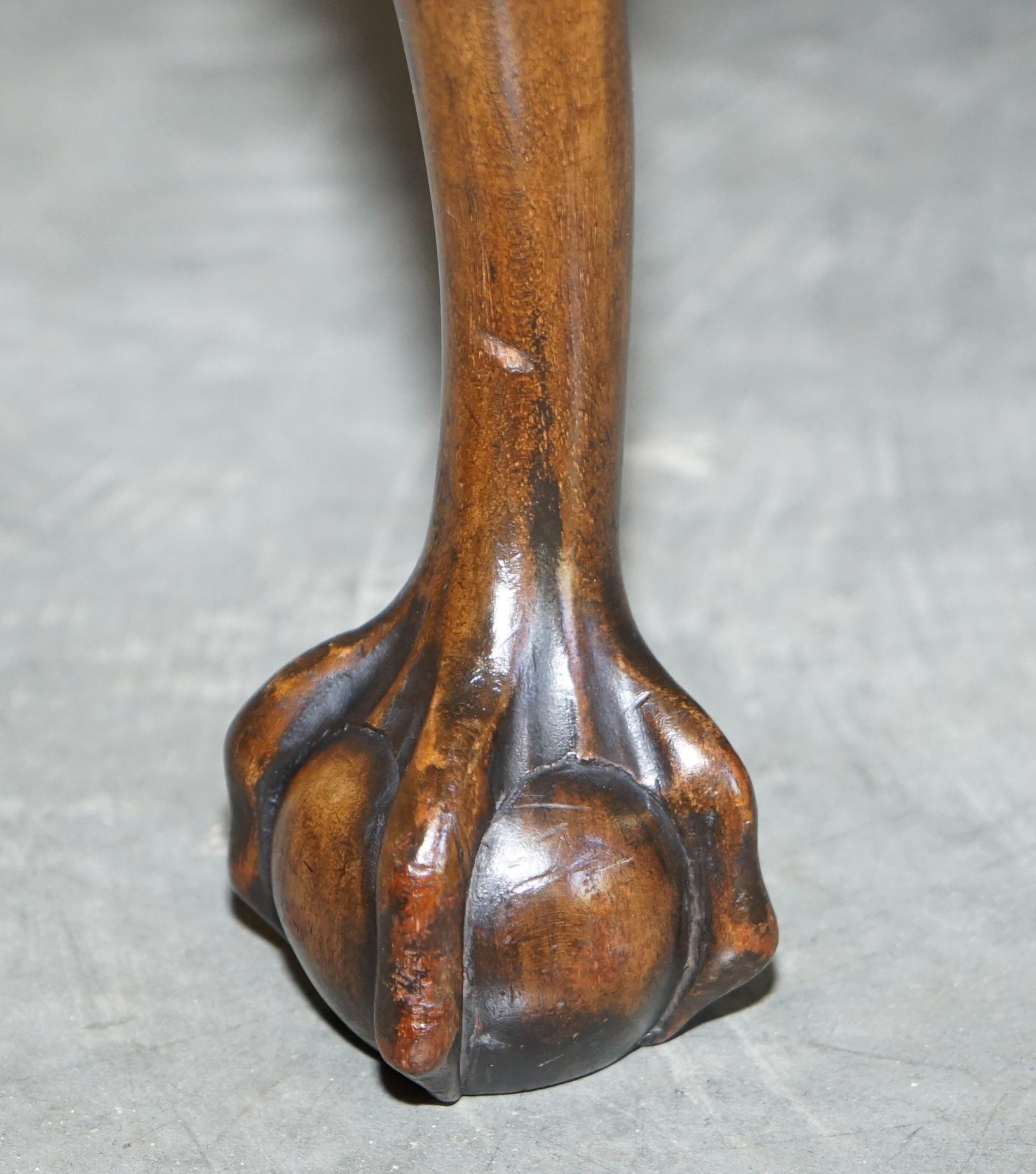 Fine Thomas Clarkson & Son Ltd circa 1940 Hand Carved Claw & Ball Foot Stool For Sale 4