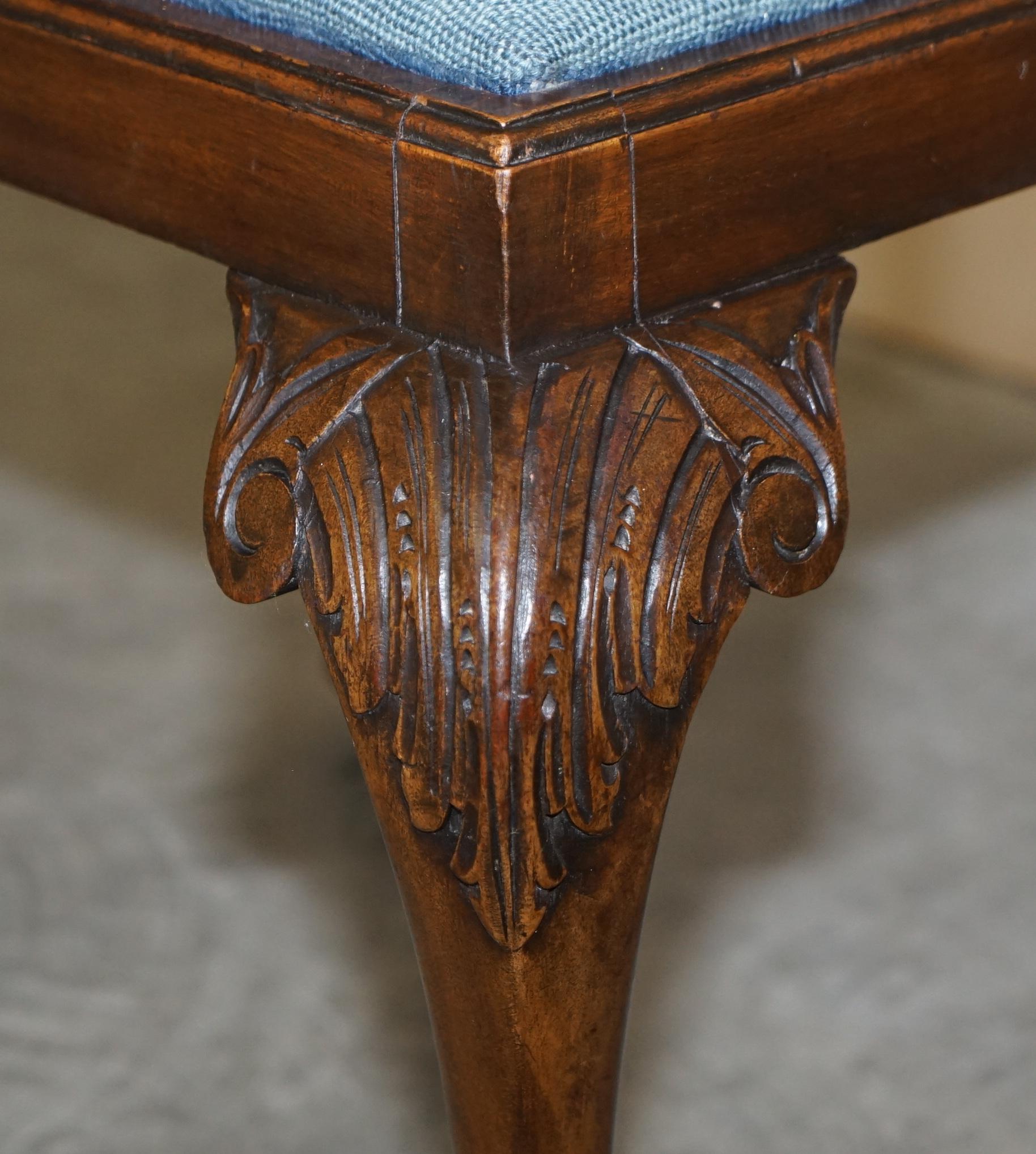 Hand-Crafted Fine Thomas Clarkson & Son Ltd circa 1940 Hand Carved Claw & Ball Foot Stool For Sale