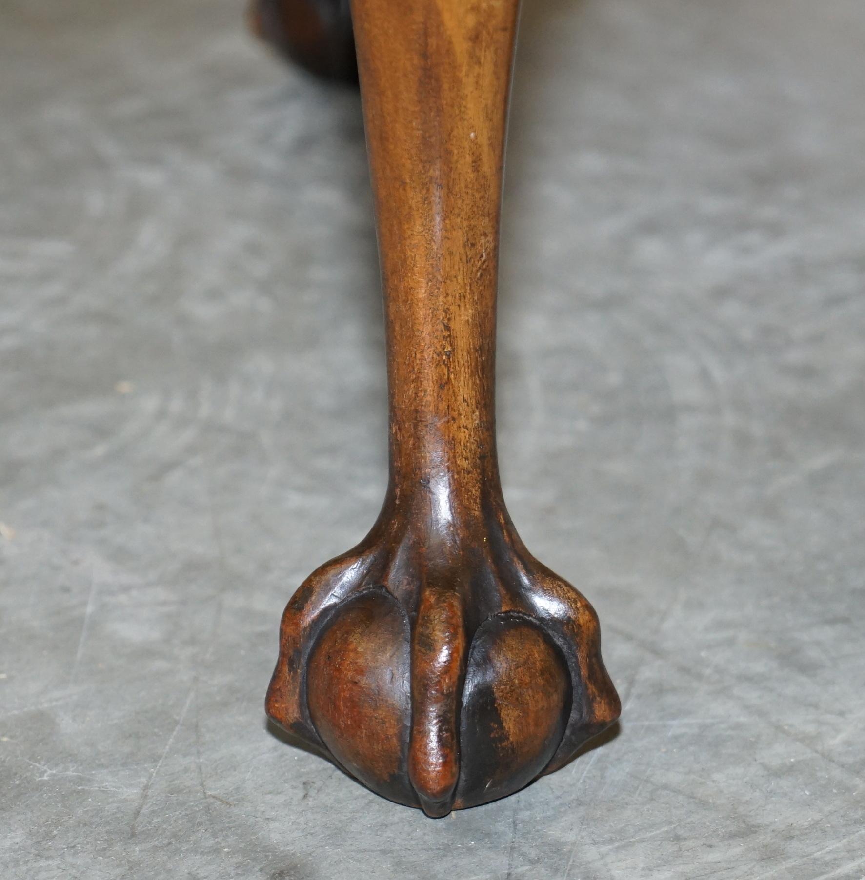 Mid-20th Century Fine Thomas Clarkson & Son Ltd circa 1940 Hand Carved Claw & Ball Foot Stool For Sale