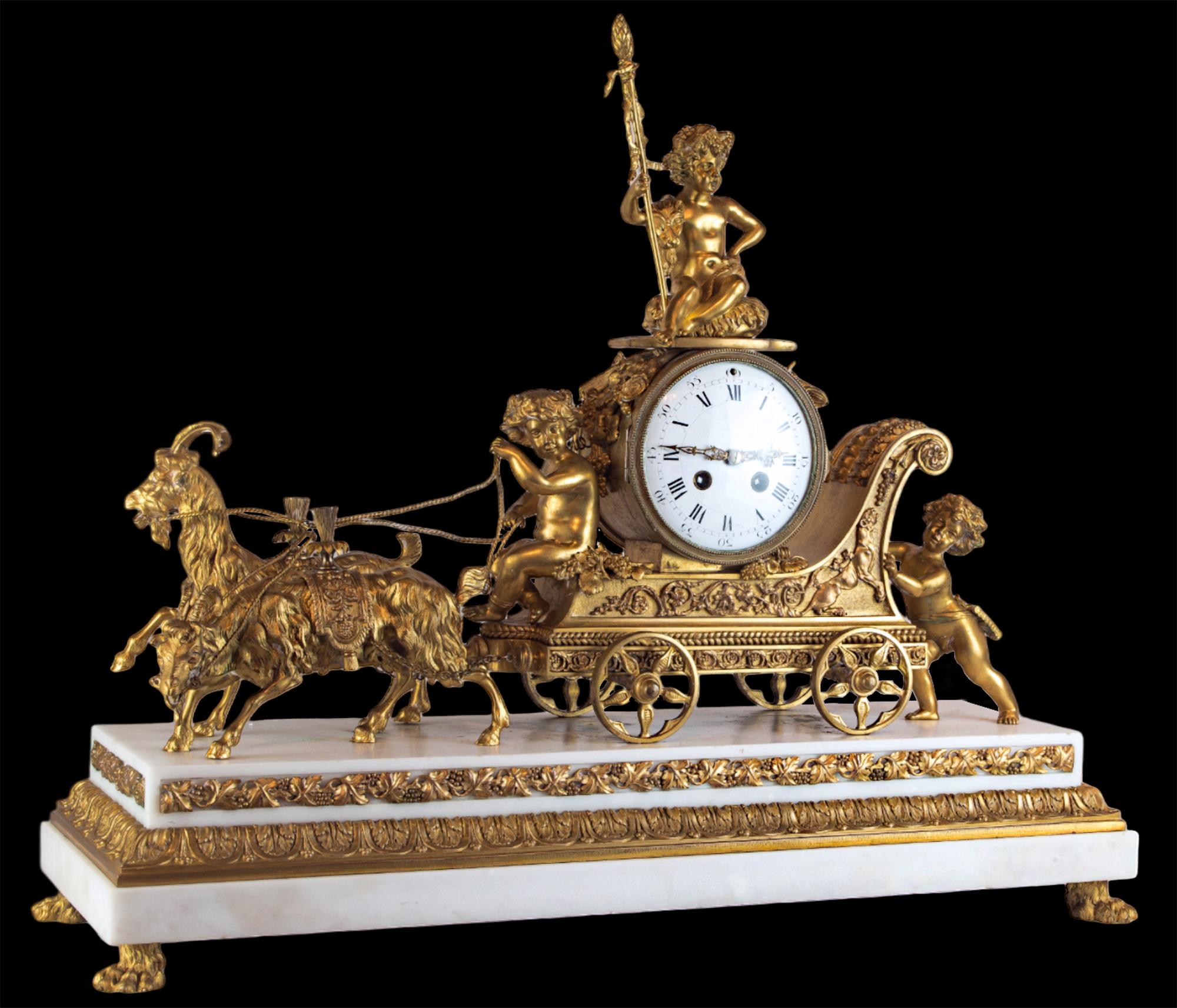 Fine Three pice clock set Of Thor's Chariot  by Samuel Marti  For Sale 3