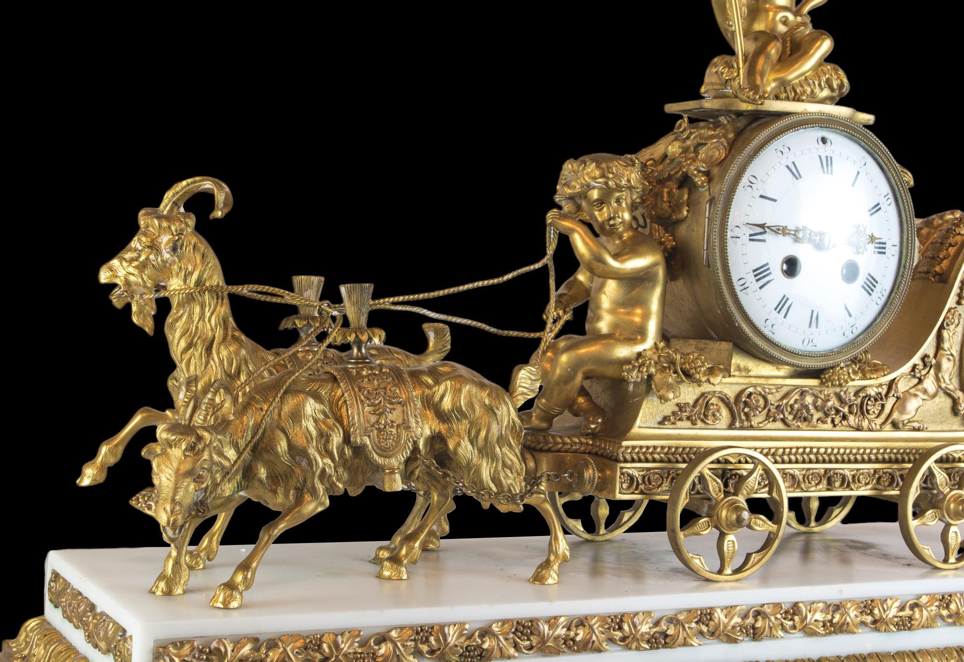 Fine Three pice clock set Of Thor's Chariot  by Samuel Marti  For Sale 4