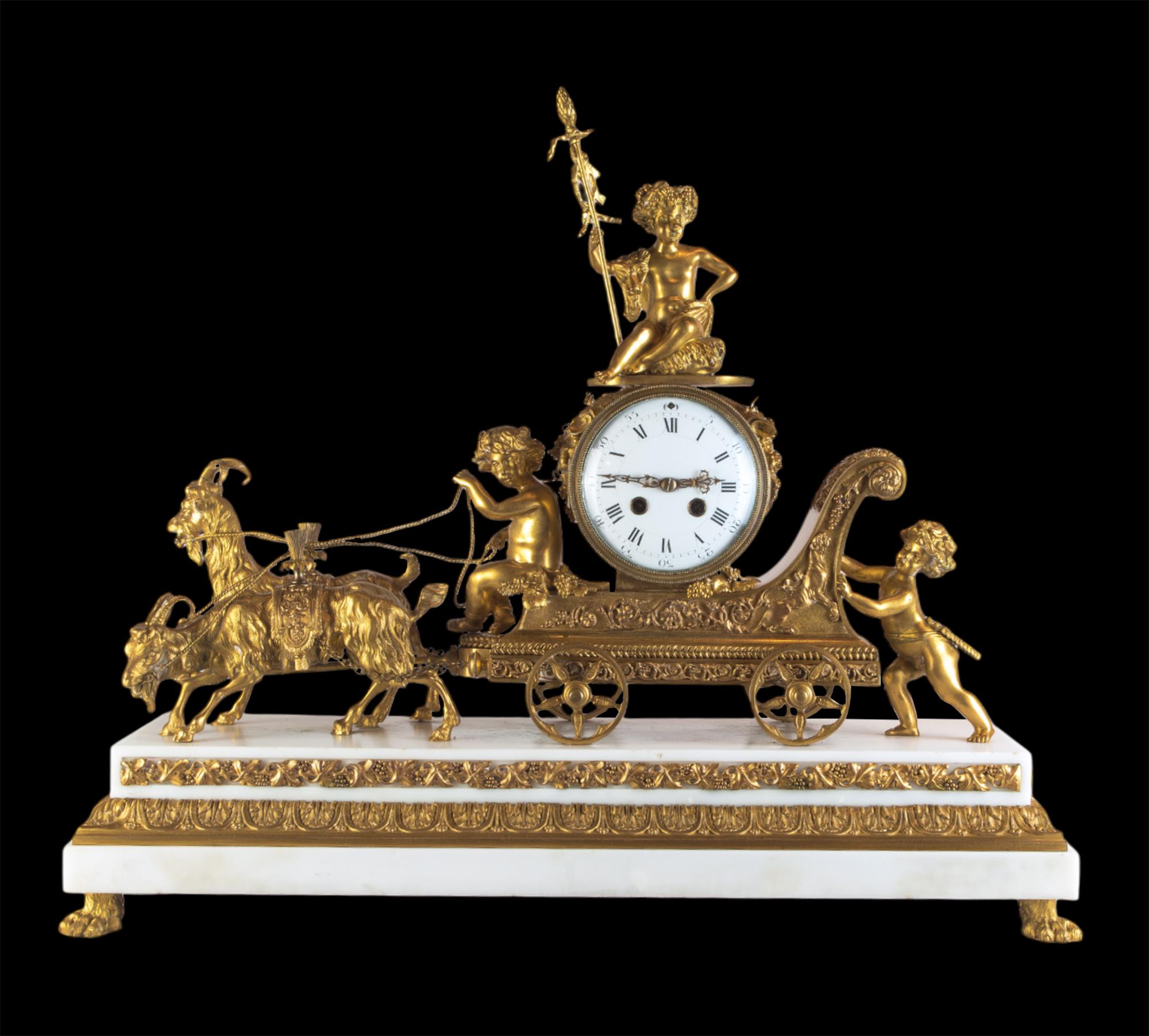 Fine Three pice clock set Of Thor's Chariot  by Samuel Marti  For Sale 9