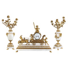 Used Fine Three pice clock set Of Thor's Chariot  by Samuel Marti 