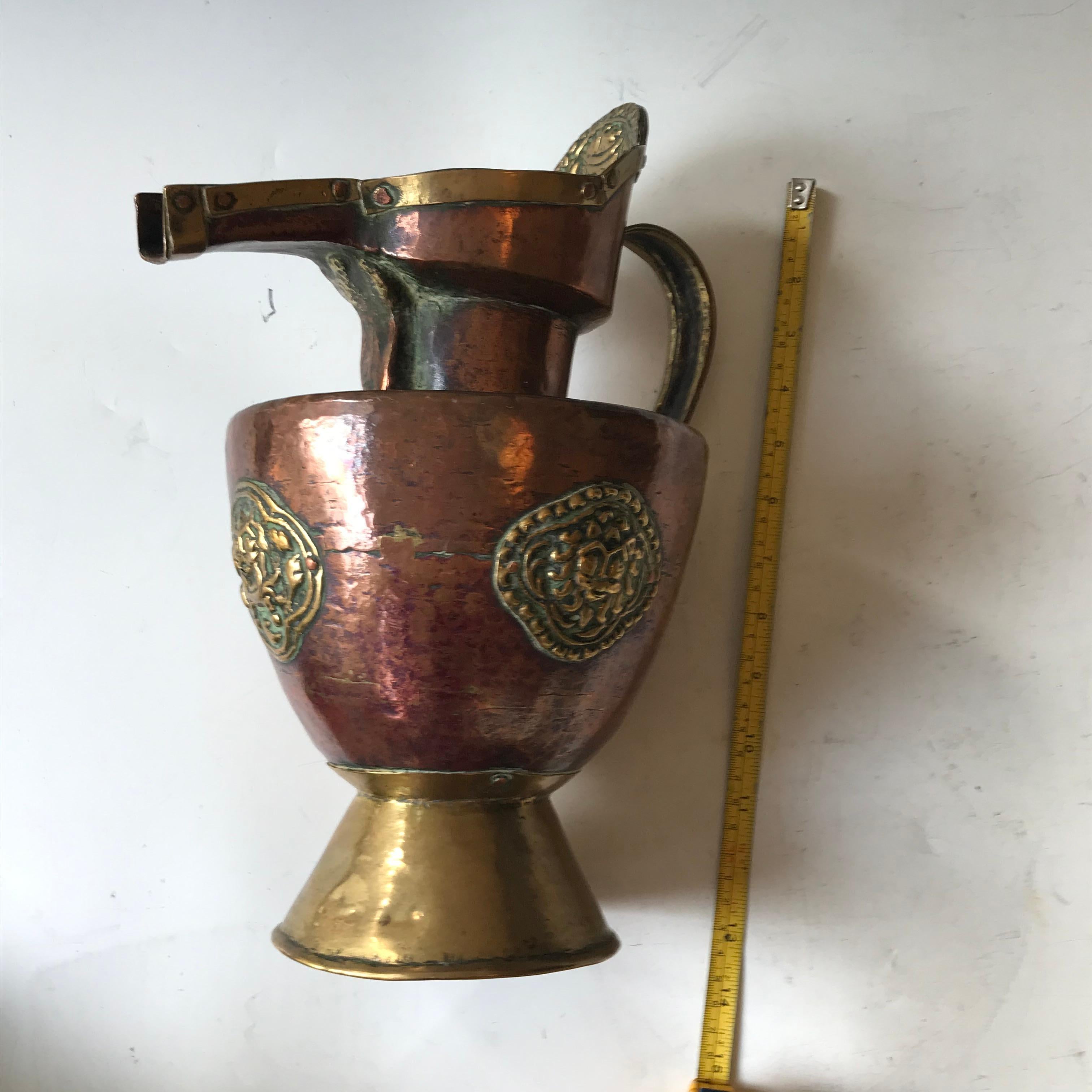 Brass Fine Tibetan Monks Cap Ewer Asian Antiques