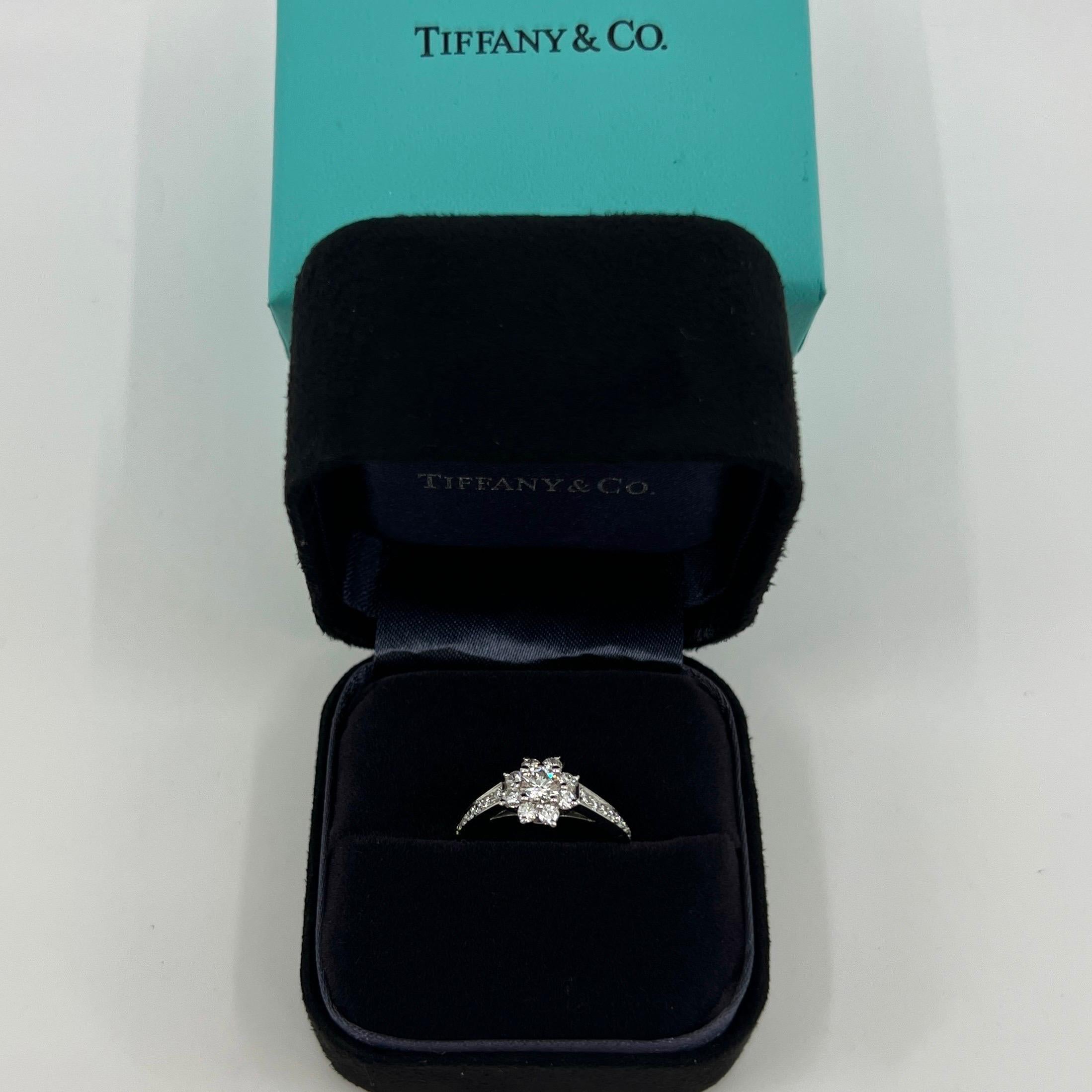 Fine Tiffany & Co. Diamond Flower Flora 950 Platinum Cocktail Cluster Ring 5