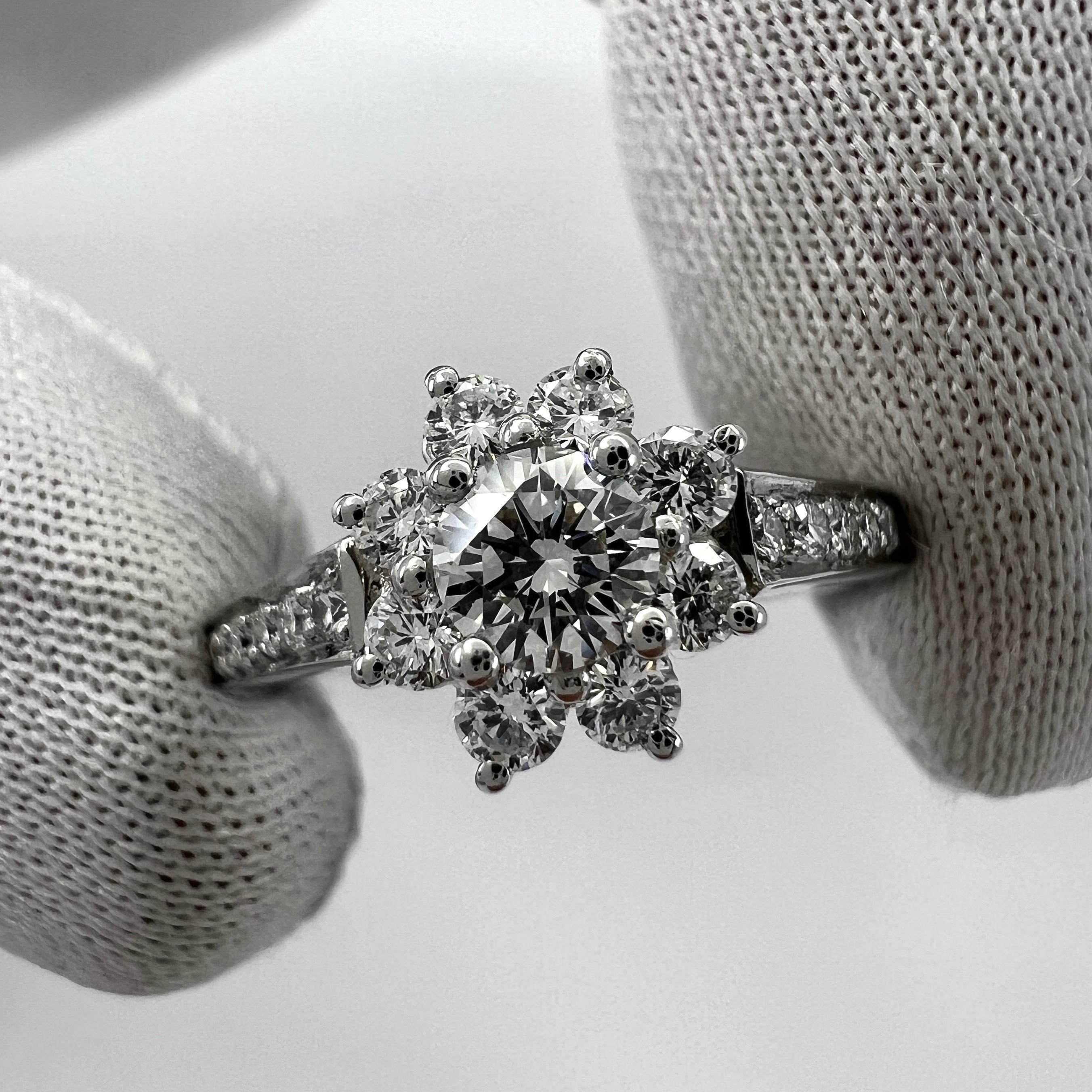 Fine Tiffany & Co. Diamond Flower Flora 950 Platinum Cocktail Cluster Ring 5