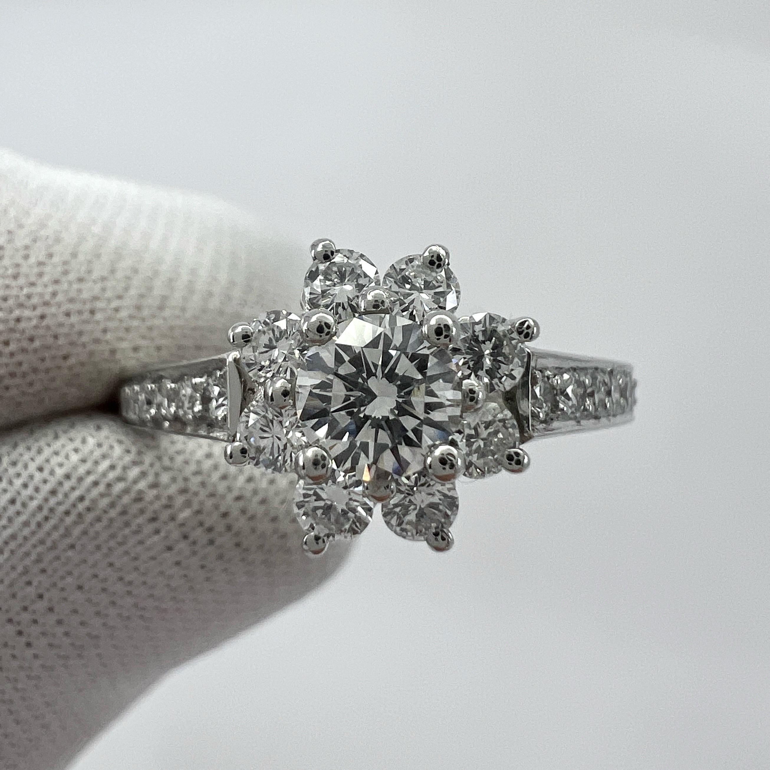 Fine Tiffany & Co. Diamond Flower Flora 950 Platinum Cocktail Cluster Ring 4