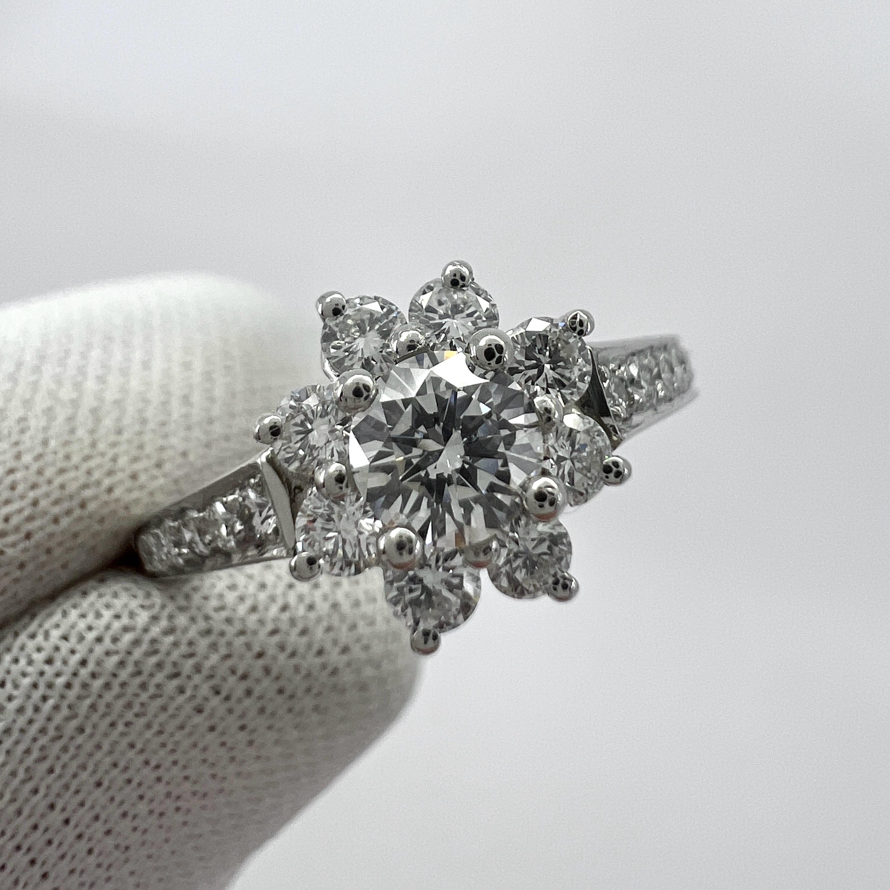 Fine Tiffany & Co. Diamond Flower Flora 950 Platinum Cocktail Cluster Ring 2