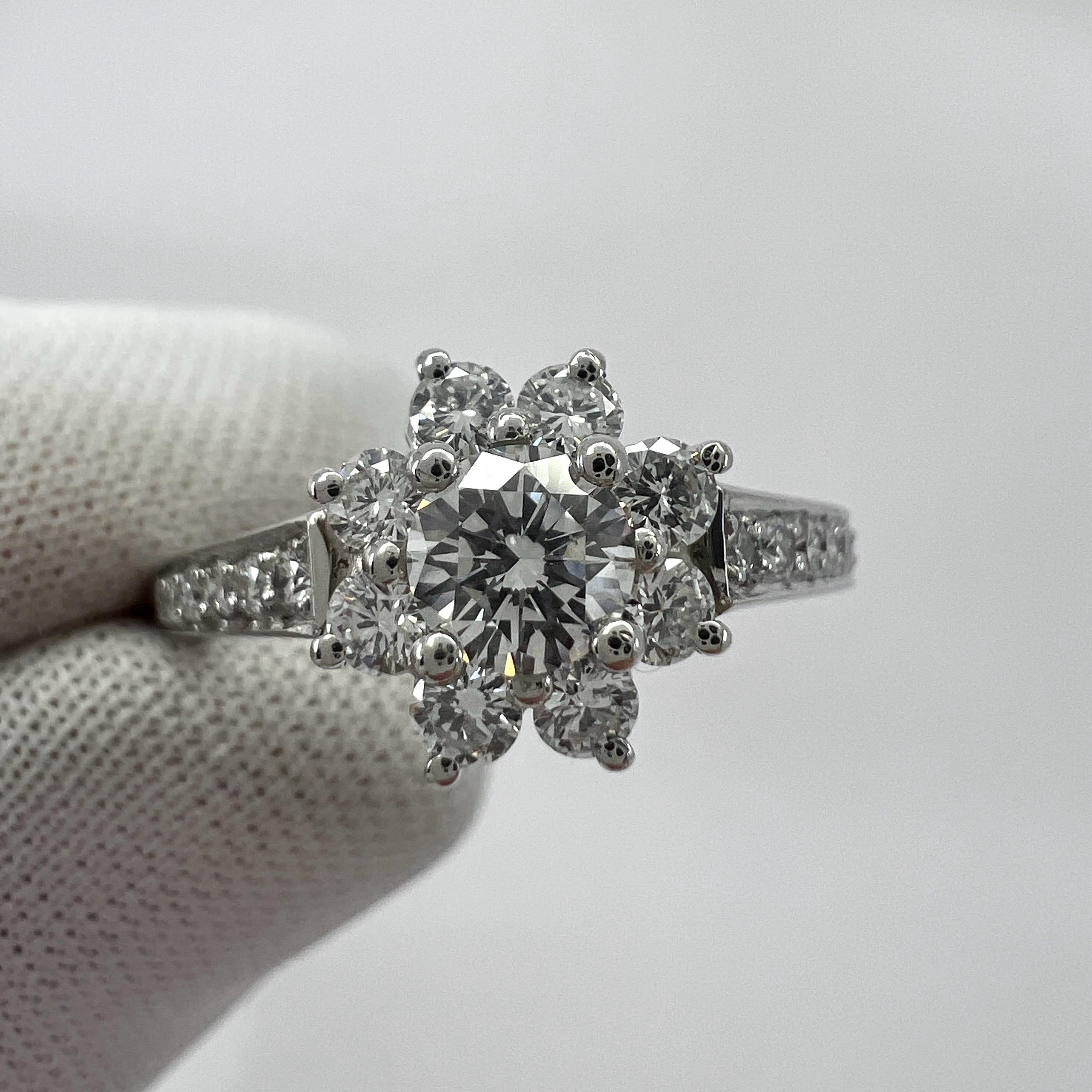 Fine Tiffany & Co. Diamond Flower Flora 950 Platinum Cocktail Cluster Ring 3