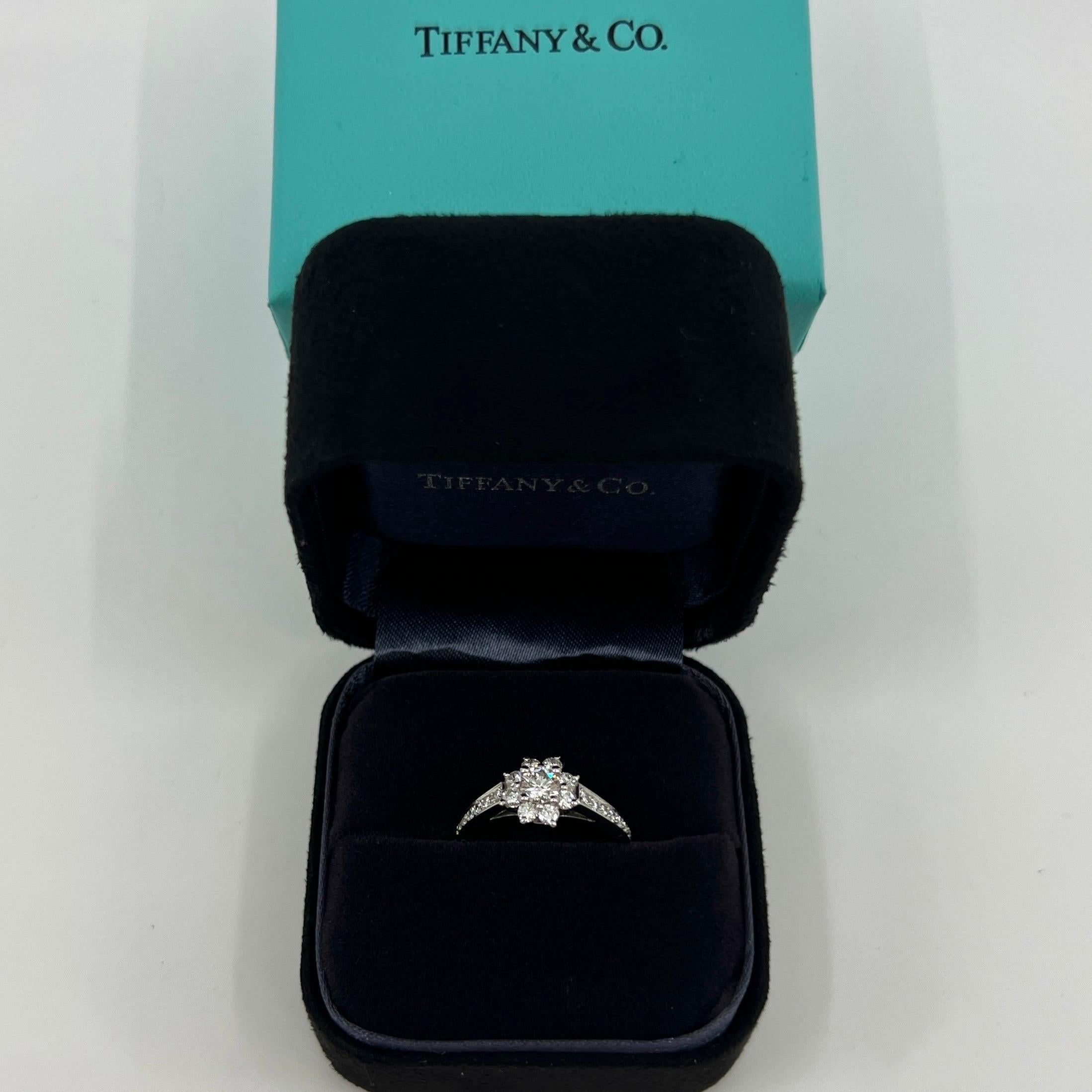 Fine Tiffany & Co. Diamond Flower Flora 950 Platinum Cocktail Cluster Ring 4