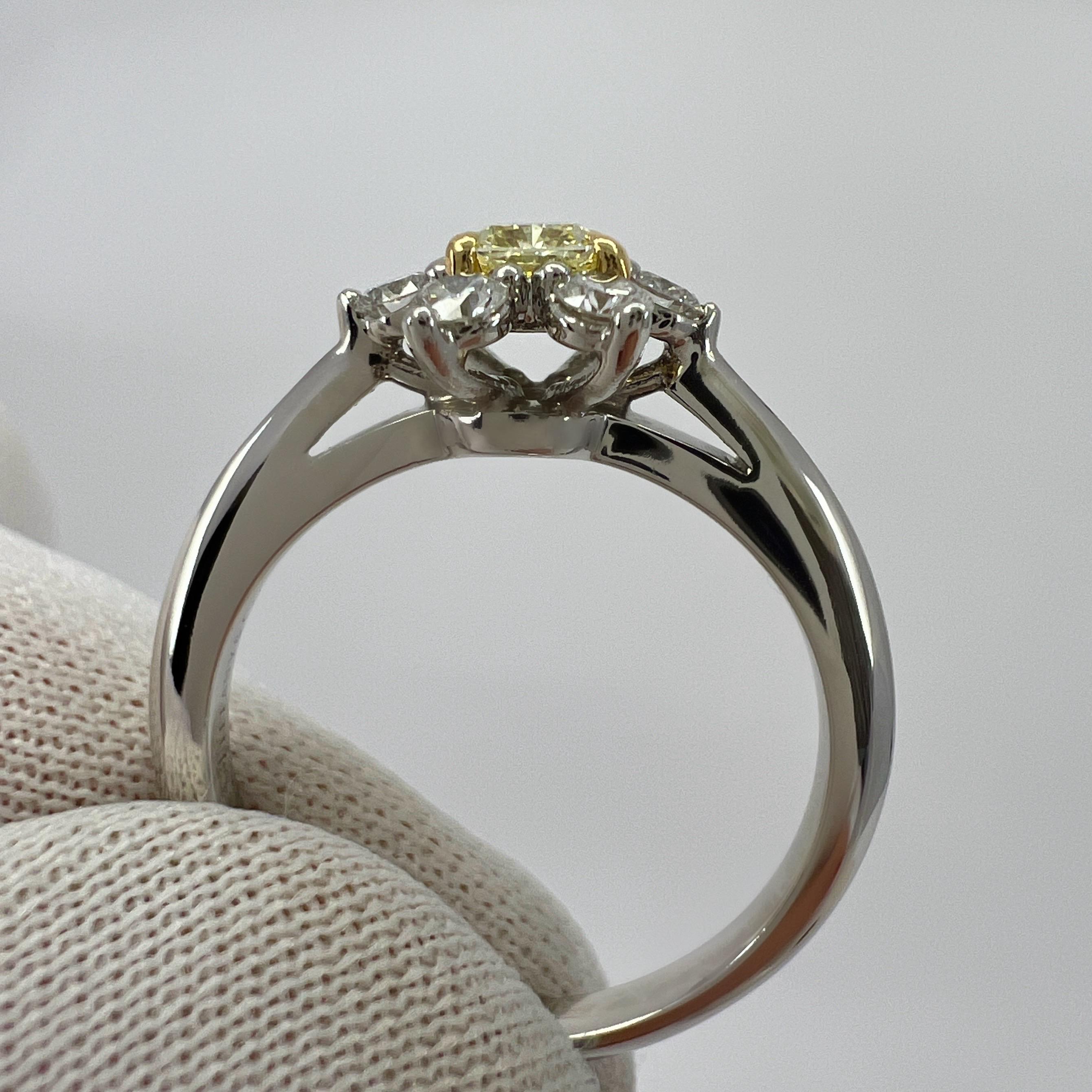 Tiffany & Co. Bague grappe de papillons en or 18 carats et platine avec diamant jaune fantaisie 2