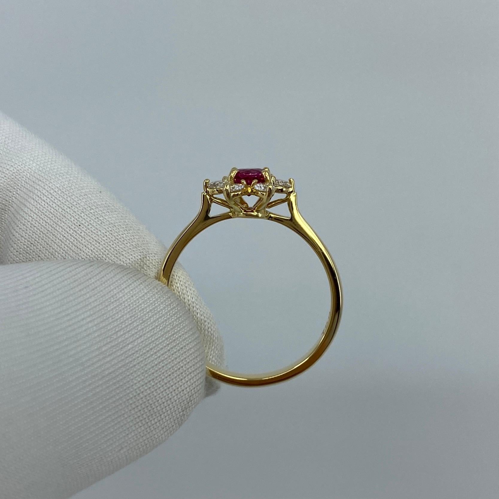 Fine Tiffany & Co. Ruby & Diamond Buttercup Flower 18k Yellow Gold Cluster Ring 4