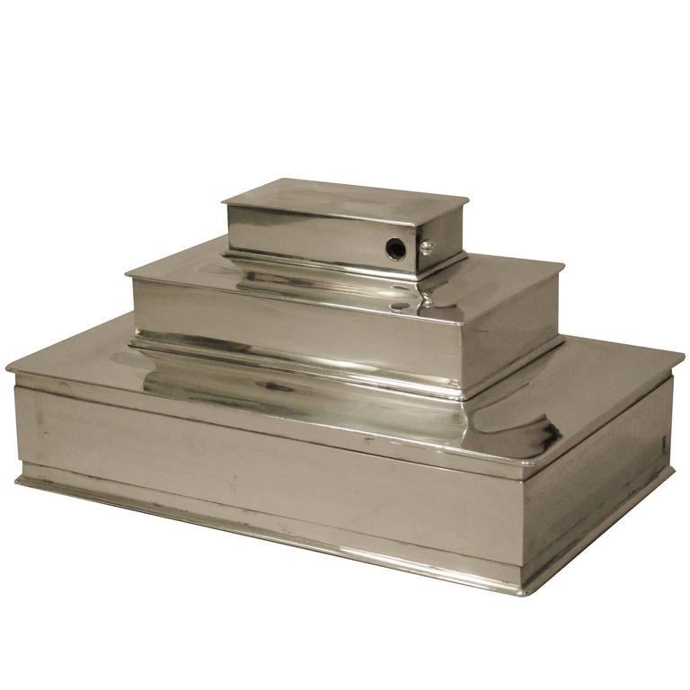Mid-Century Modern Fine Tiffany & Co. Three-Tier Sterling Silver Box