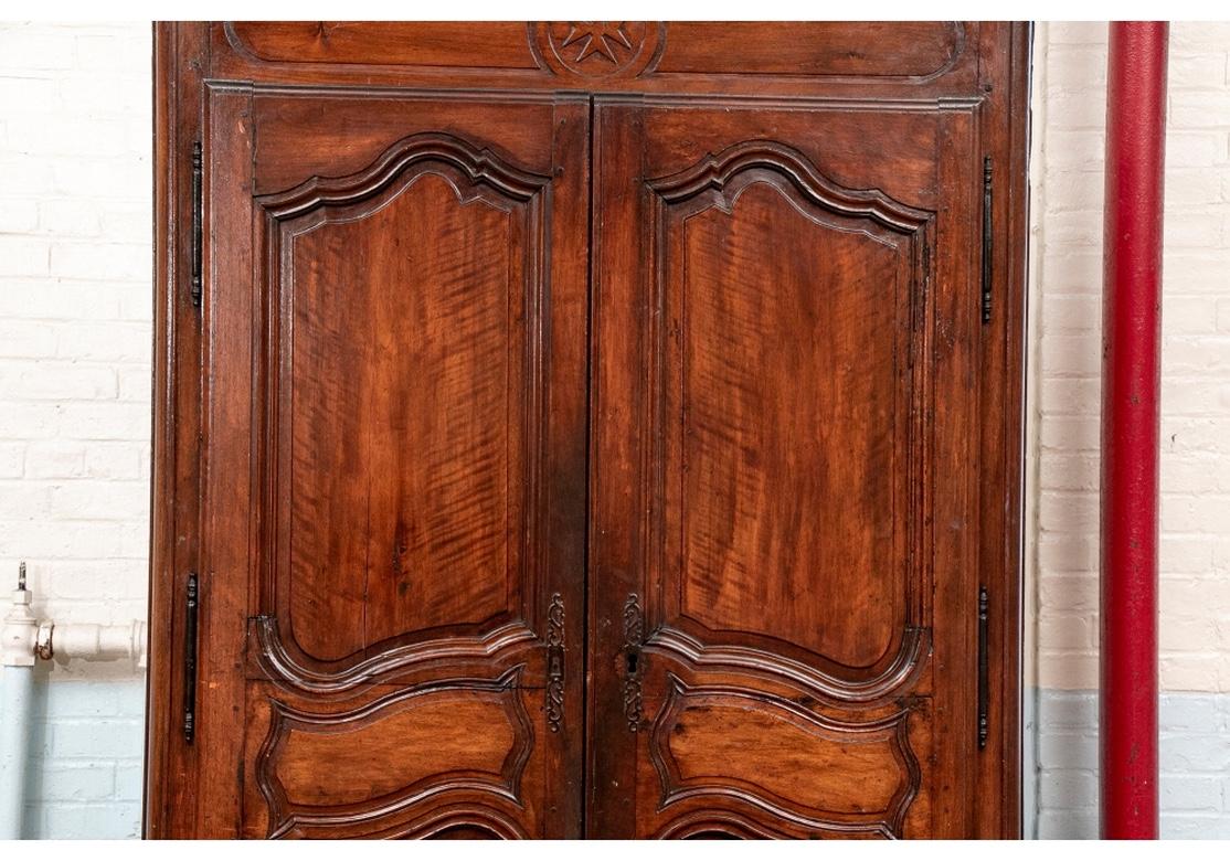 Fine Traditional French Provincial Dark Stained Armoire For Sale 2