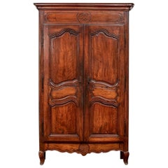 Fine Traditional French Provincial Dark Stained Armoire