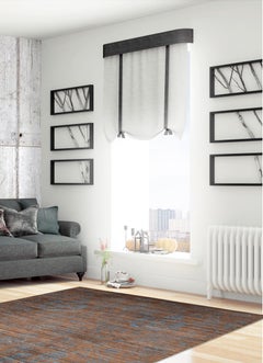 Contemporary Wool Blue and Brown Persian Rug, 8’ x 10’