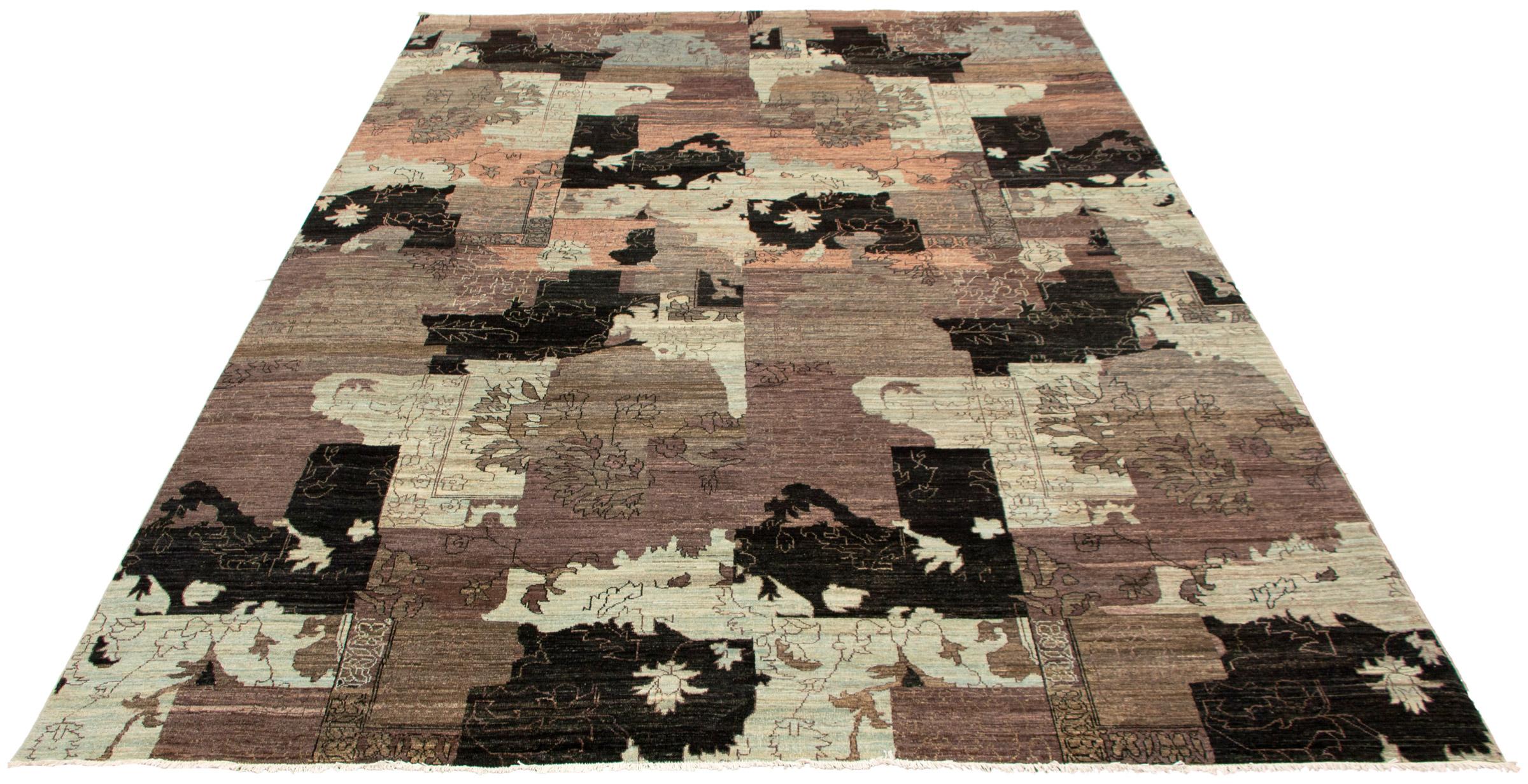 Vegetable Dyed Neutral Transitional and Modern Hand-Knotted Persian Carpet, 10' x 14' For Sale