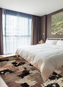 Neutral Transitional and Modern Persian Carpet, 10' x 14'