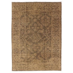 Tapis transitionnel à motifs géométriques stylisés dans les tons Brown et Light Tan