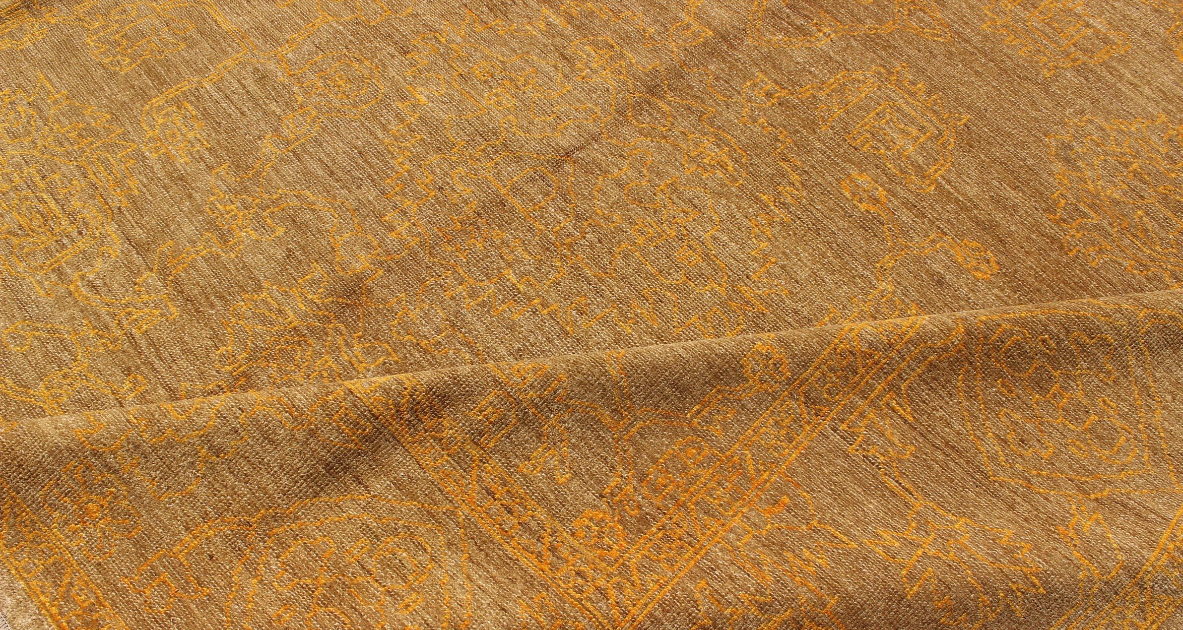 Feiner Übergangsteppich von Keivan Woven Arts mit stilisierten geometrischen Motiven im Angebot 3