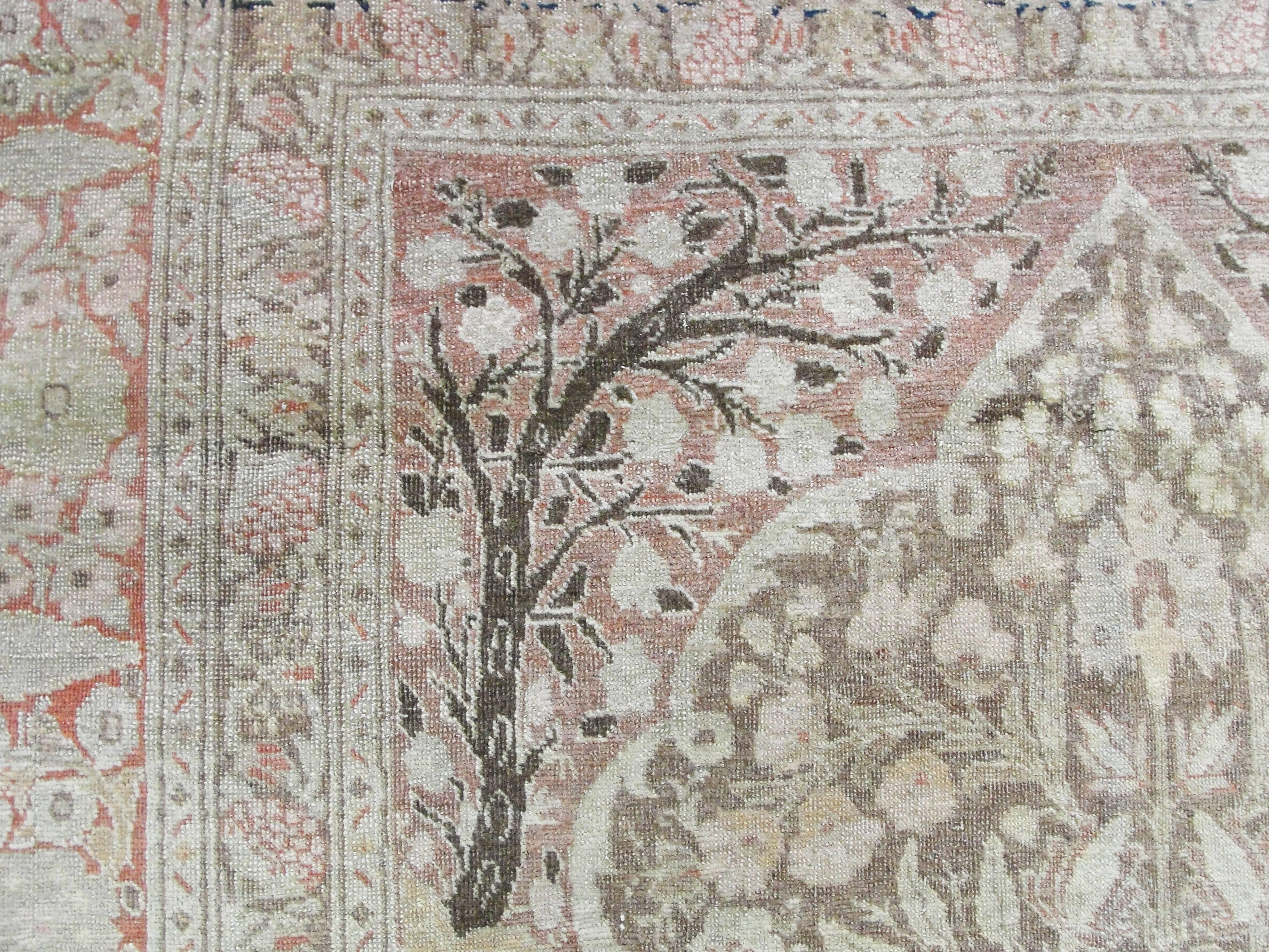 Hand-Woven Antique Persian Tabriz Hajji Jalil Rug, Fine Tree of Life For Sale