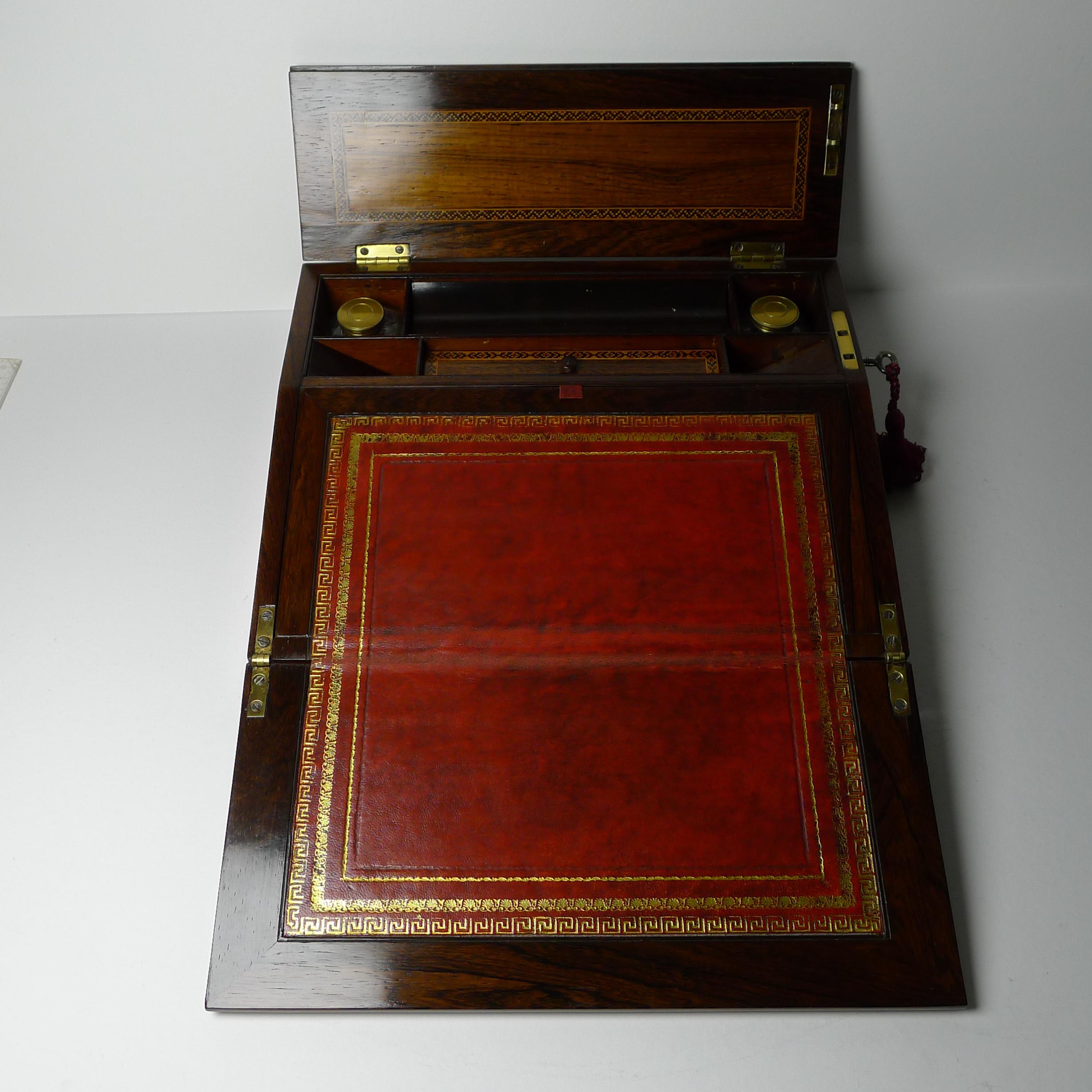 Fine Tunbridge Ware Writing Box / Lap Desk, Eridge Castle, circa 1870 For Sale 5