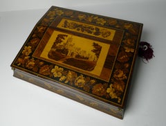 Fine Tunbridge Ware Writing Box / Lap Desk, Eridge Castle, circa 1870