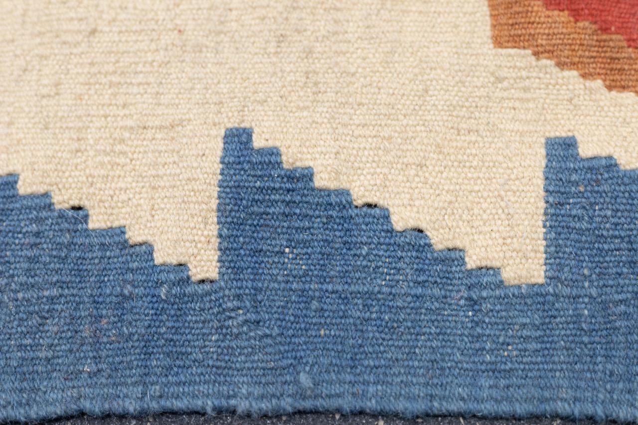 Feiner türkischer Stammes-Kilim Flachgewebe-Wollteppich 2'11