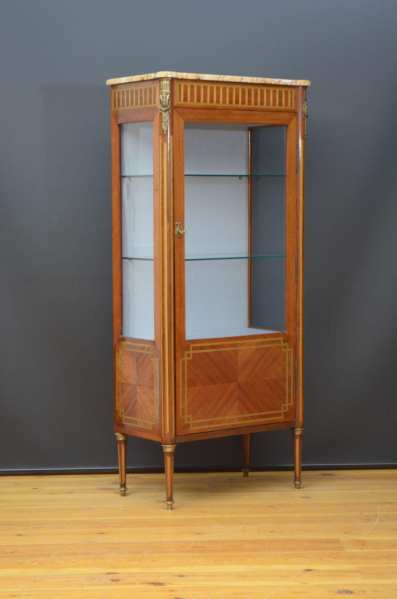 French Fine Turn of The Century Vitrine For Sale