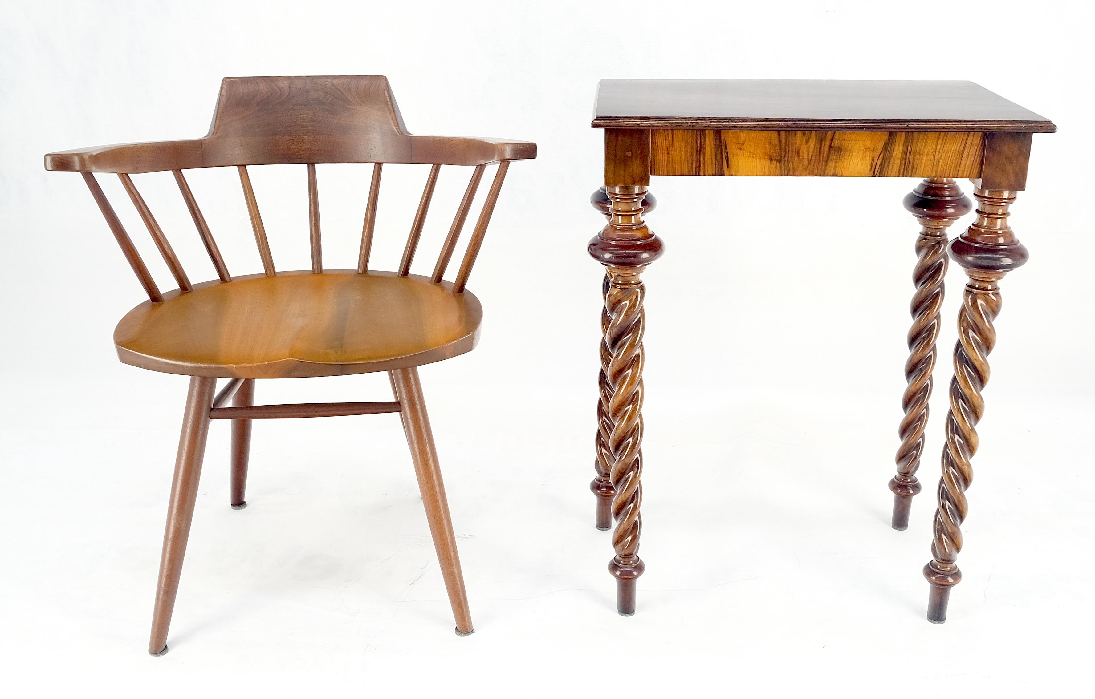 Fine Twisted Rope Carved Turned Solid Rosewood Leg Rectangle Top Lamp Table MINT For Sale 2