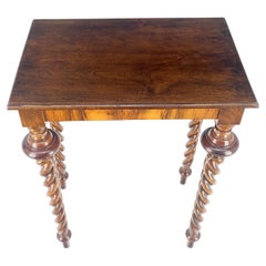 Fine Twisted Rope Carved Turned Solid Rosewood Leg Rectangle Top Lamp Table MINT