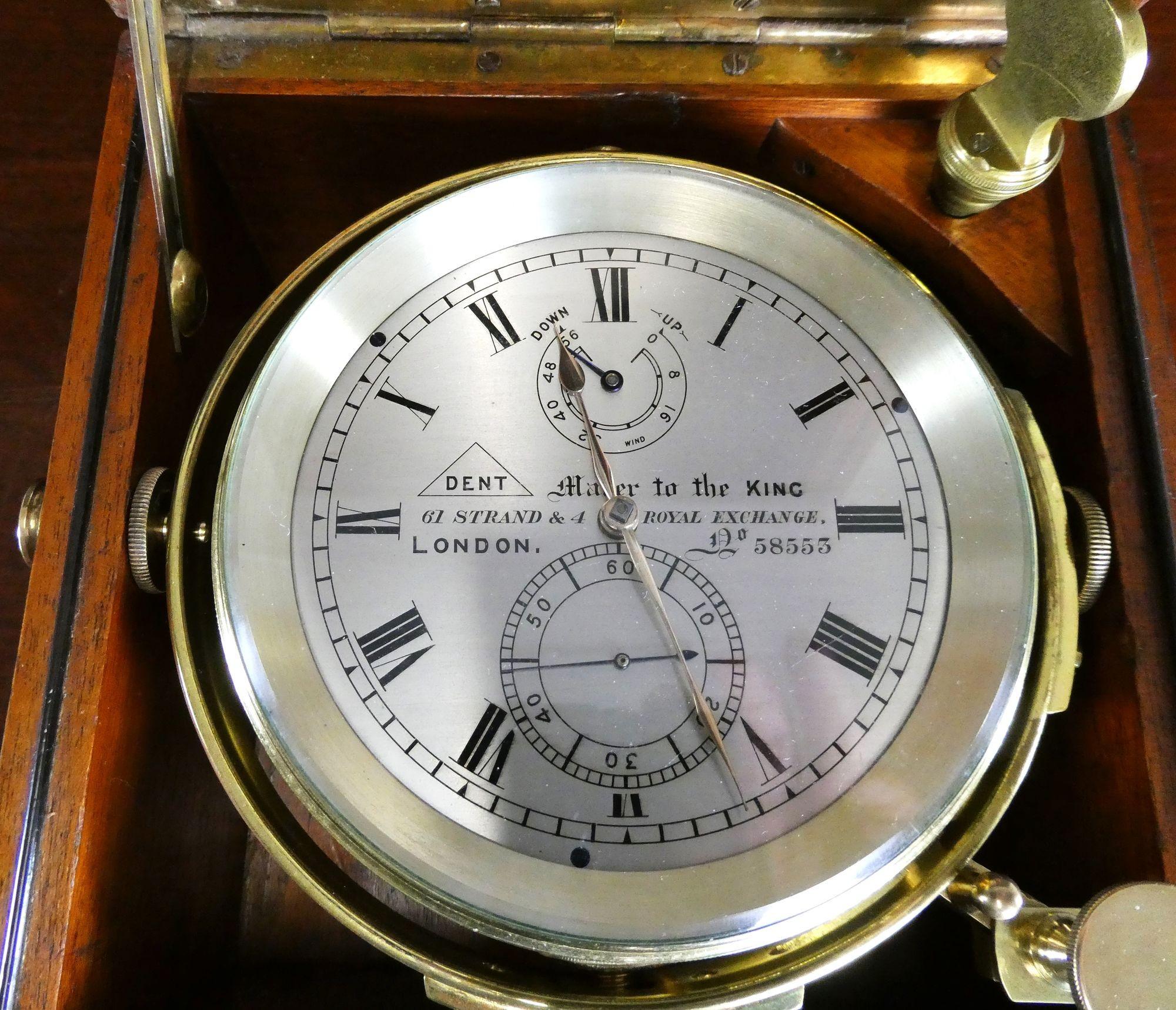 Fine Two Day Marine Chronometer by Dent, London. No58553 In Good Condition For Sale In Norwich, GB