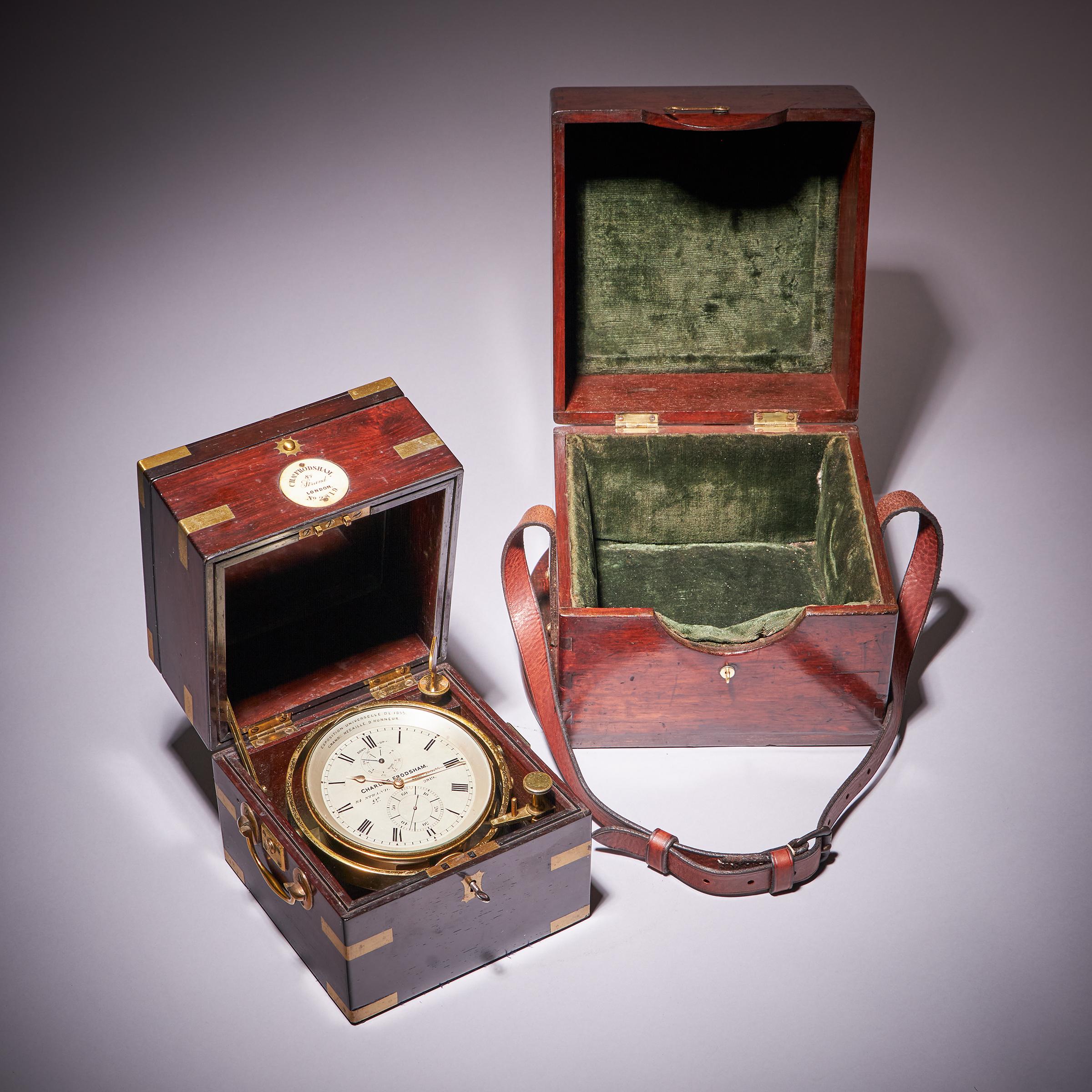 Brass Fine Two-Day Marine Chronometer Signed Charles Frodsham For Sale