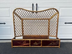 Fine & Unusual 19th Century Chinoiserie Decorated Gilt Bamboo Fire Screen