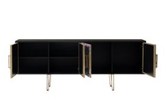 Fine Upholstered Contemporary Side Cabinet Made in England