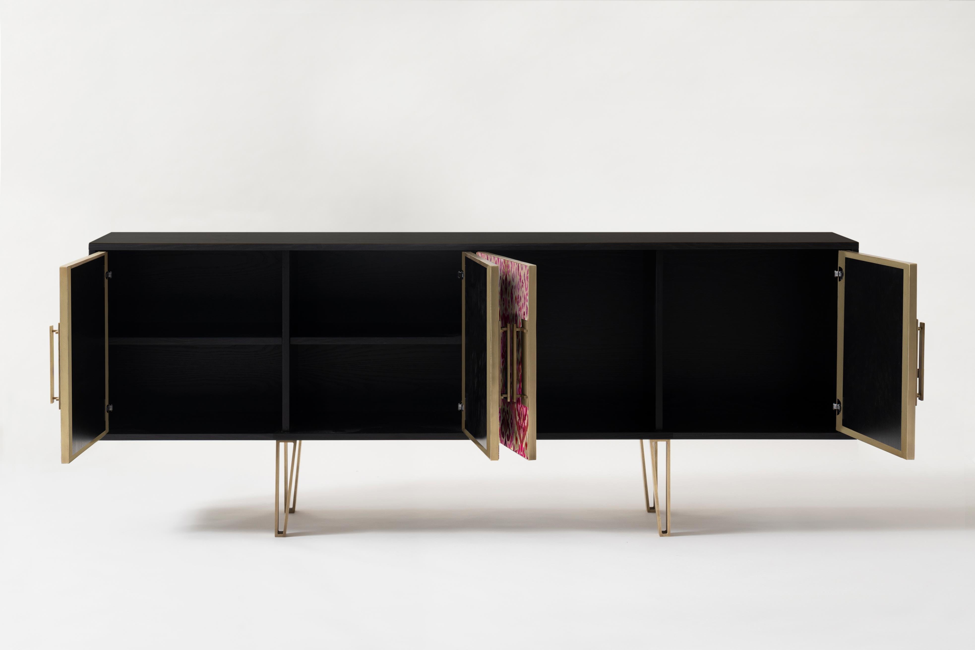 Modern Fine Upholstered  Side Cabinet  For Sale