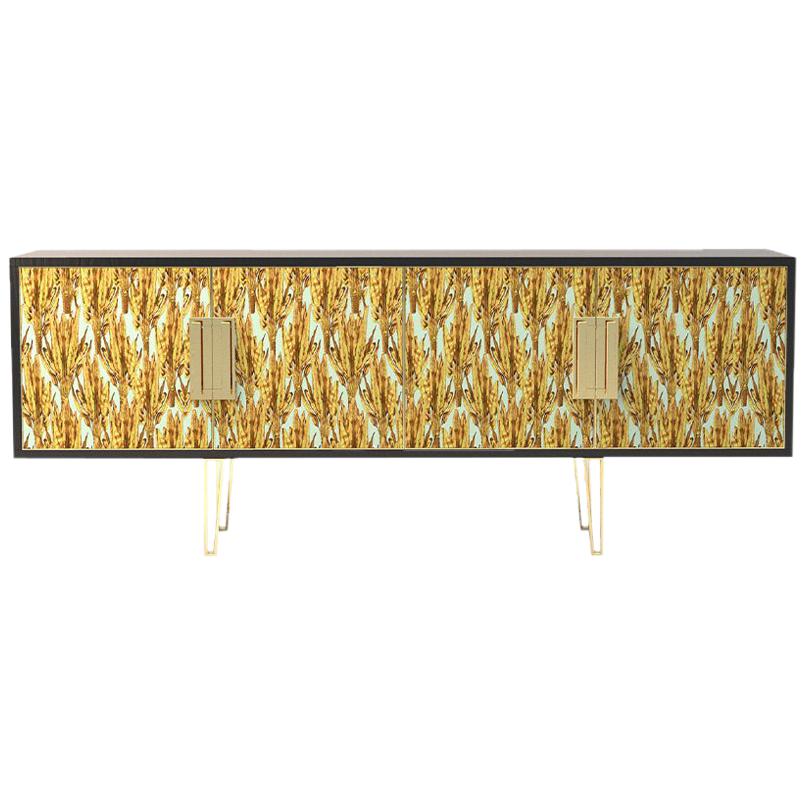 Fine Upholstered Contemporary Side Cabinet Made in England For Sale